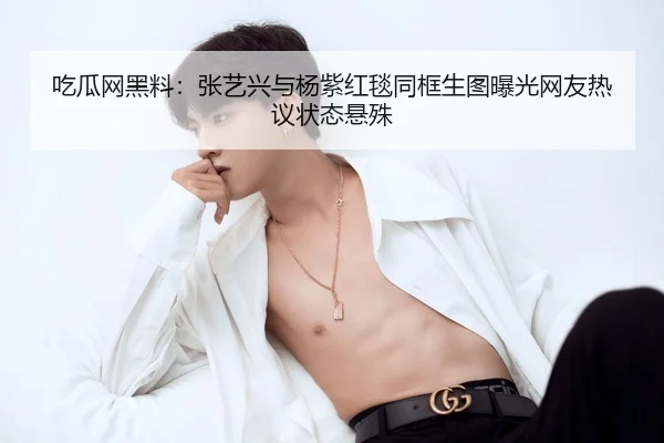 吃瓜网黑料：张艺兴与杨紫红毯同框生图曝光网友热议状态悬殊